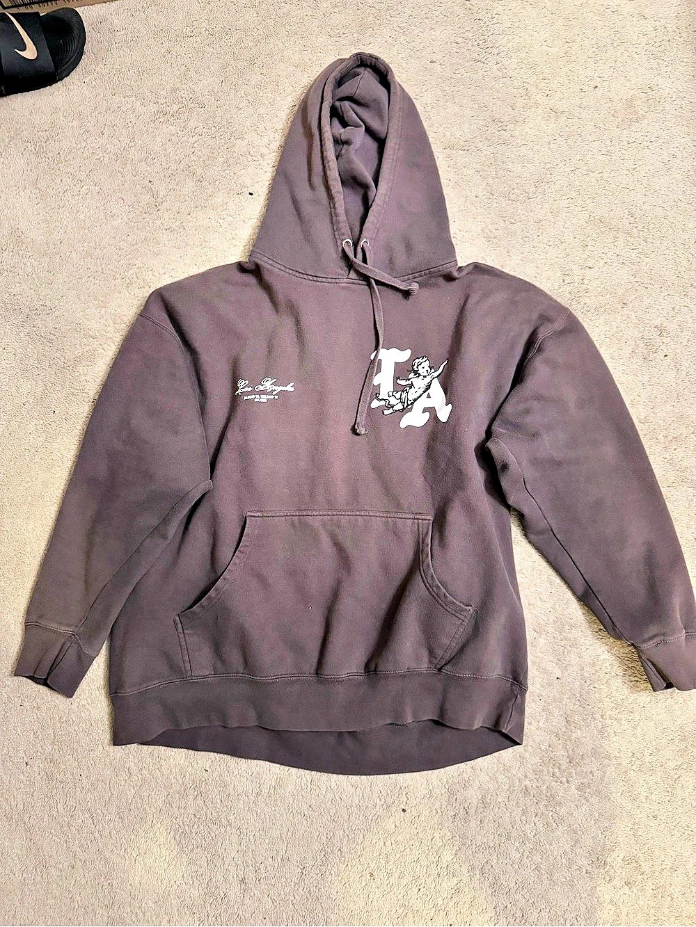 Los Angeles Apparel Angel Graphic Pullover Hoodie Brown